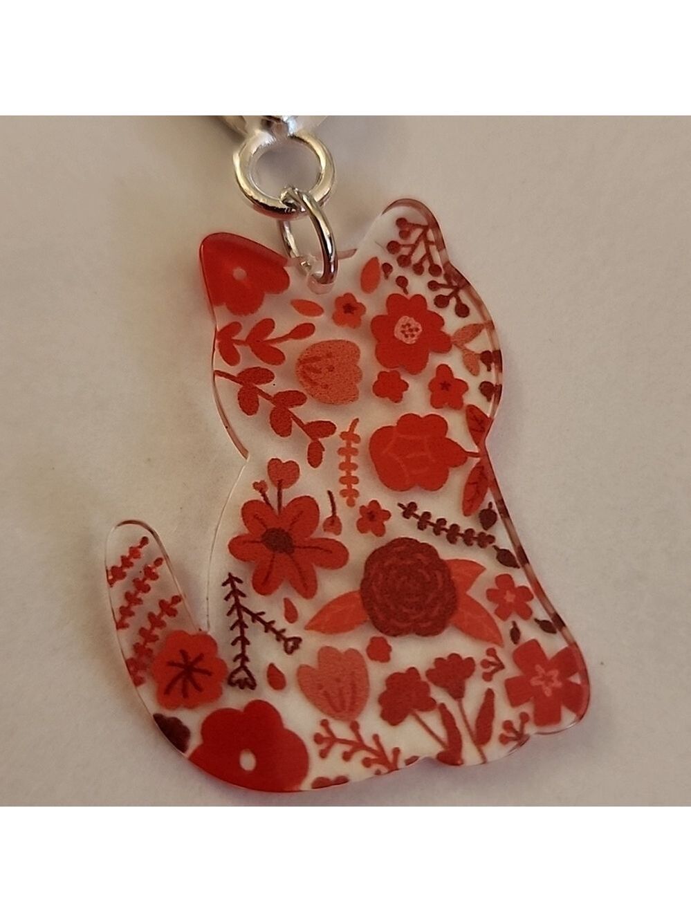 CAT ZIPPER Pull purse charm Or Charm bracelet Lobster claw clip closure - Picture 3 of 4